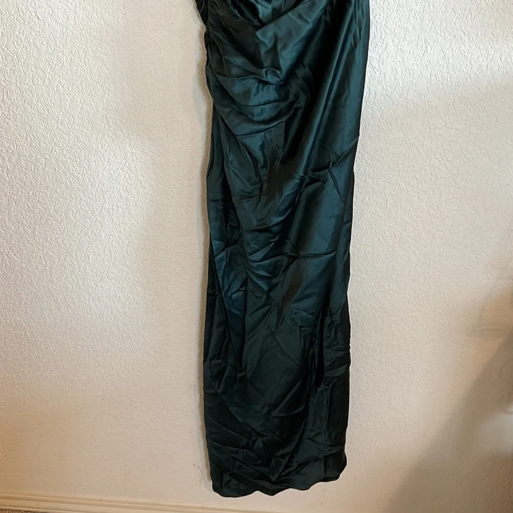 The Sei One Shoulder Midi Dress in Hunter - Picture 15 of 16